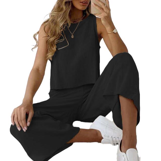 Conjunto de pantalon y blusa sin mangas