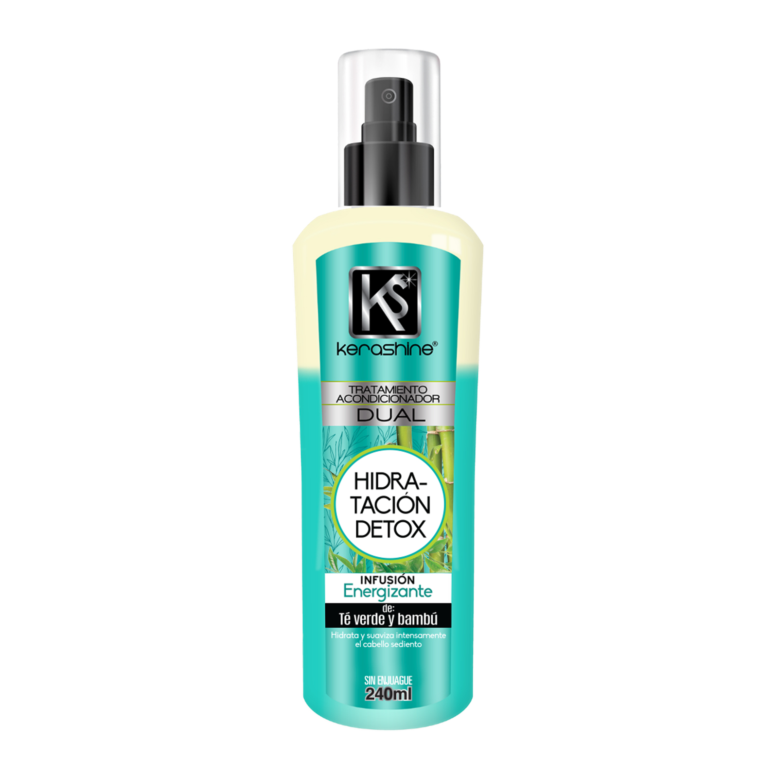 kerashine tratamien dual hidrata detox 240ml te verde-bambu - 2 piezas