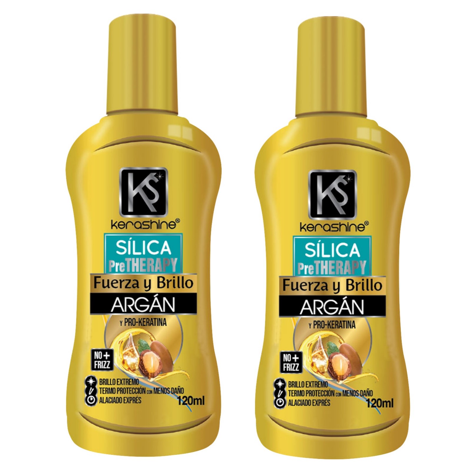 Kerashine sílica en gotas de seda de argan 120 ml c/u - 2 piezas