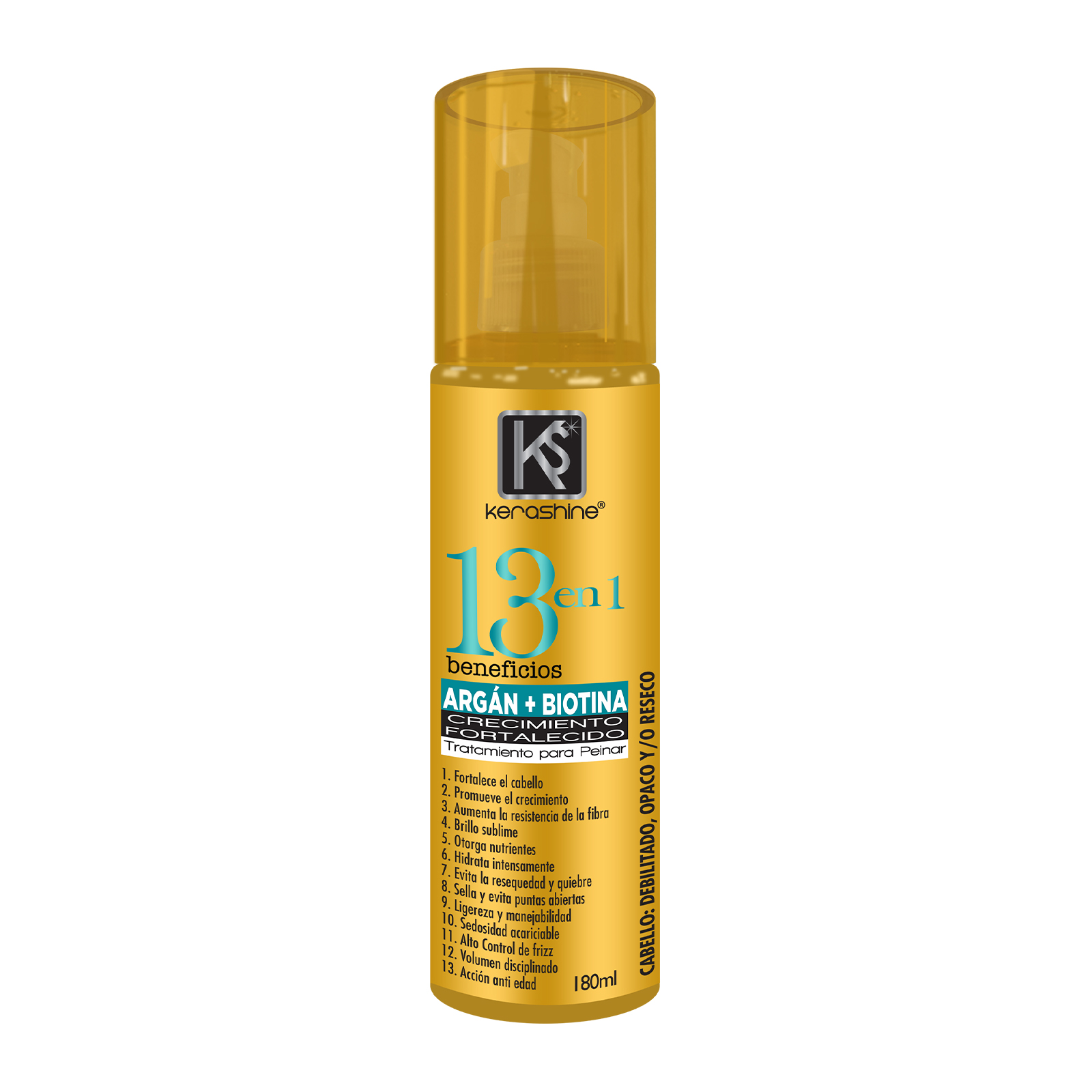 Kerashine tratamiento capilar 13 Beneficios argan+biotina 180ml c/u - 3 piezas