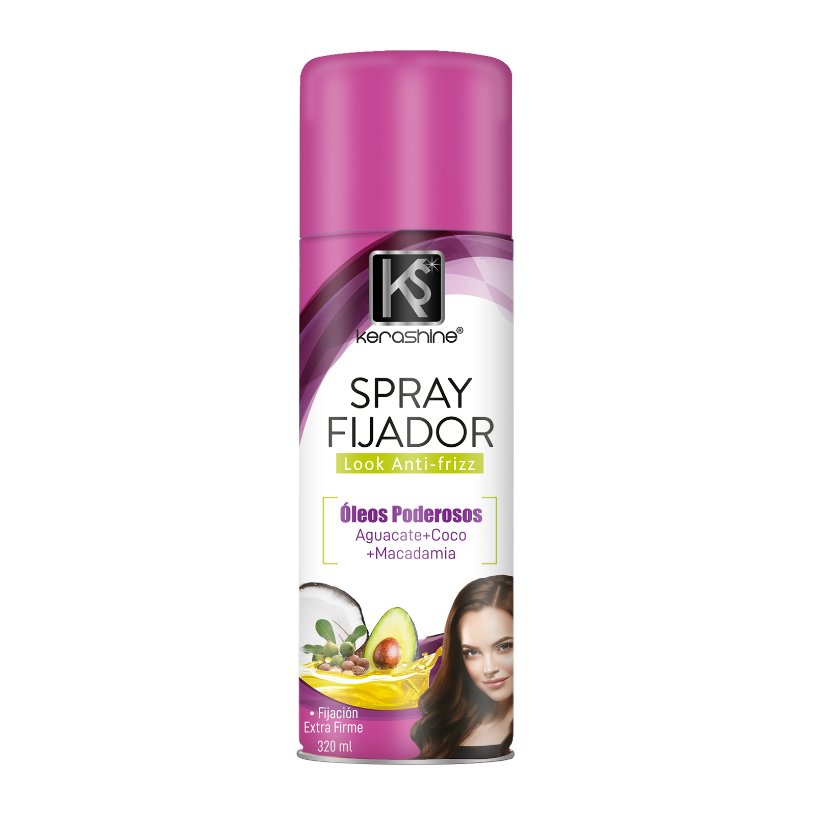 Kerashine hair spray óleos poderosos anti frizz 320 ml c/u - 2 piezas