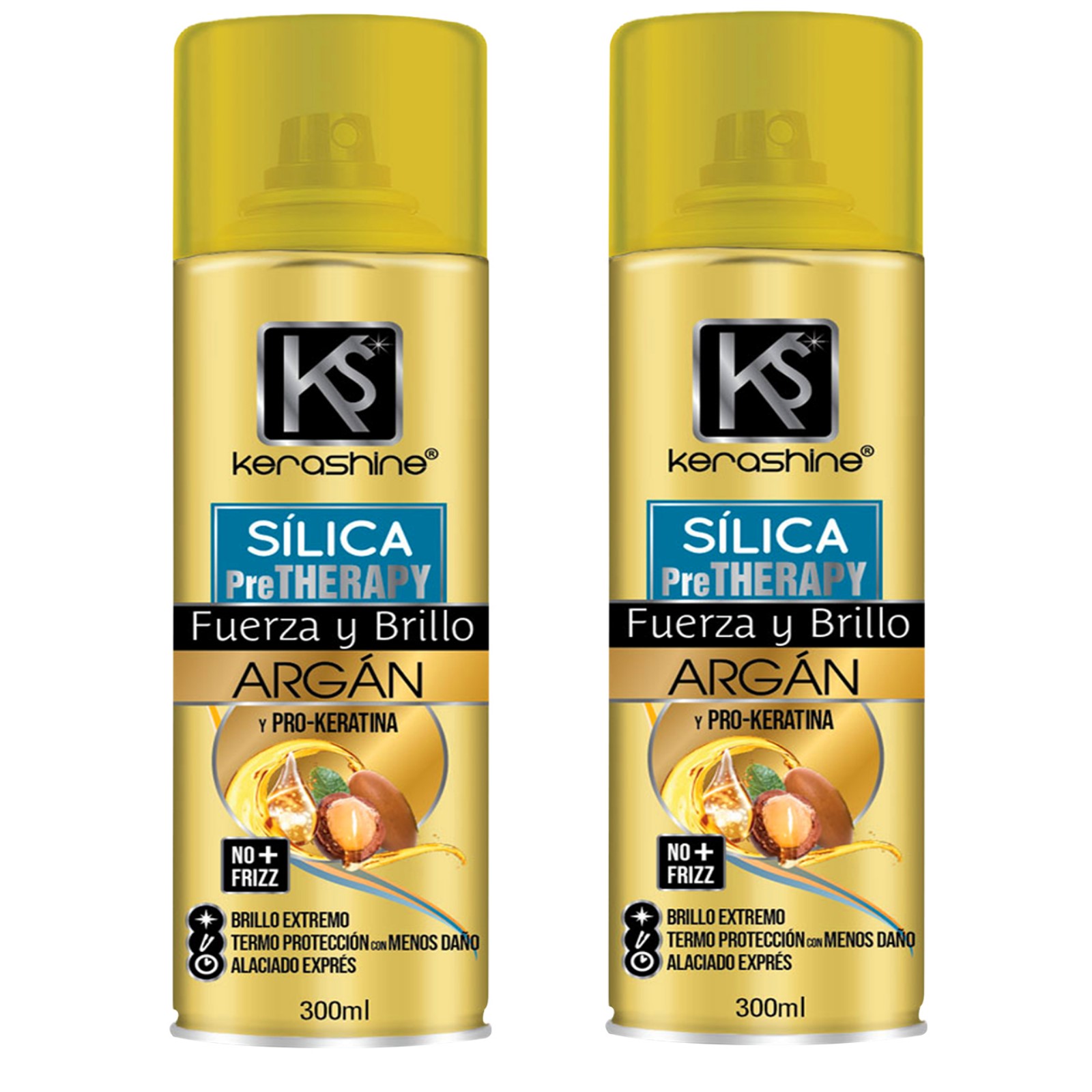 Kerashine sílica en spray de argan 300 ml c/u termo - 2 piezas