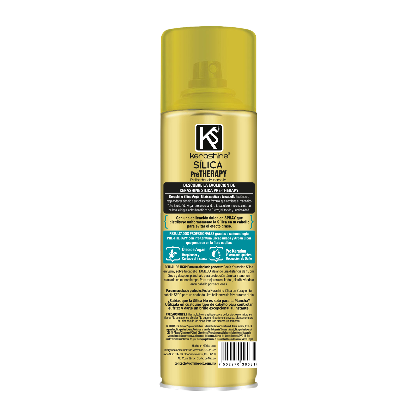Kerashine sílica en spray de argan 300 ml c/u termo - 2 piezas