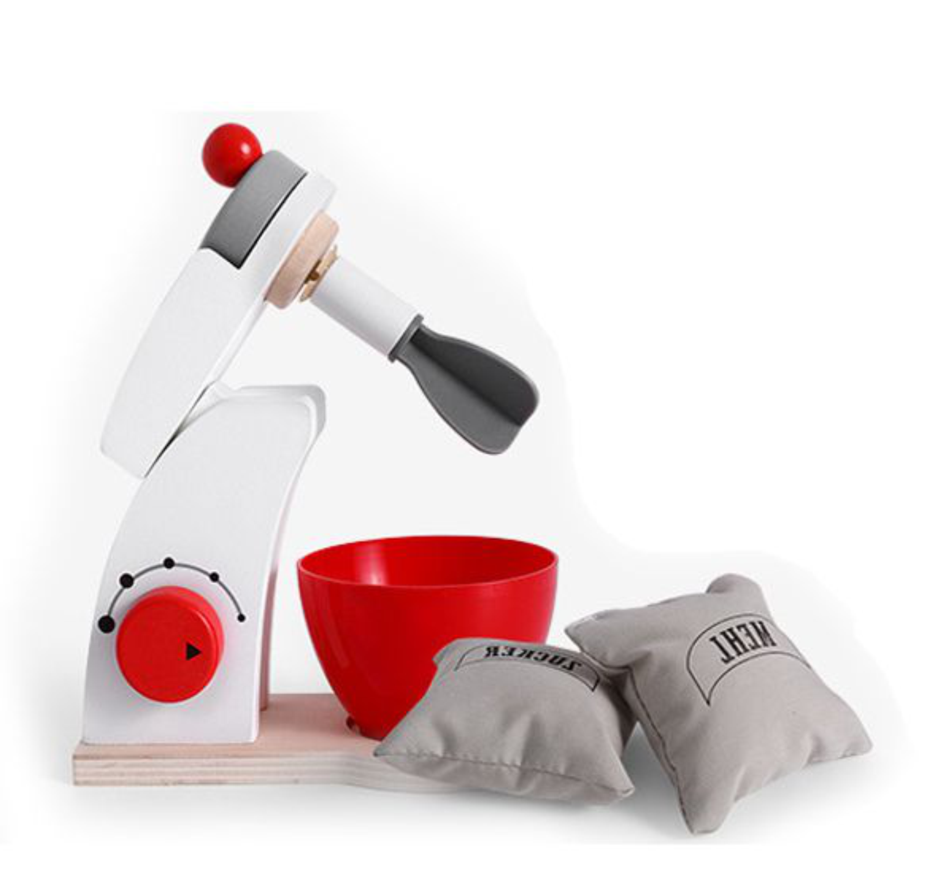 Batidora de madera con accesorios