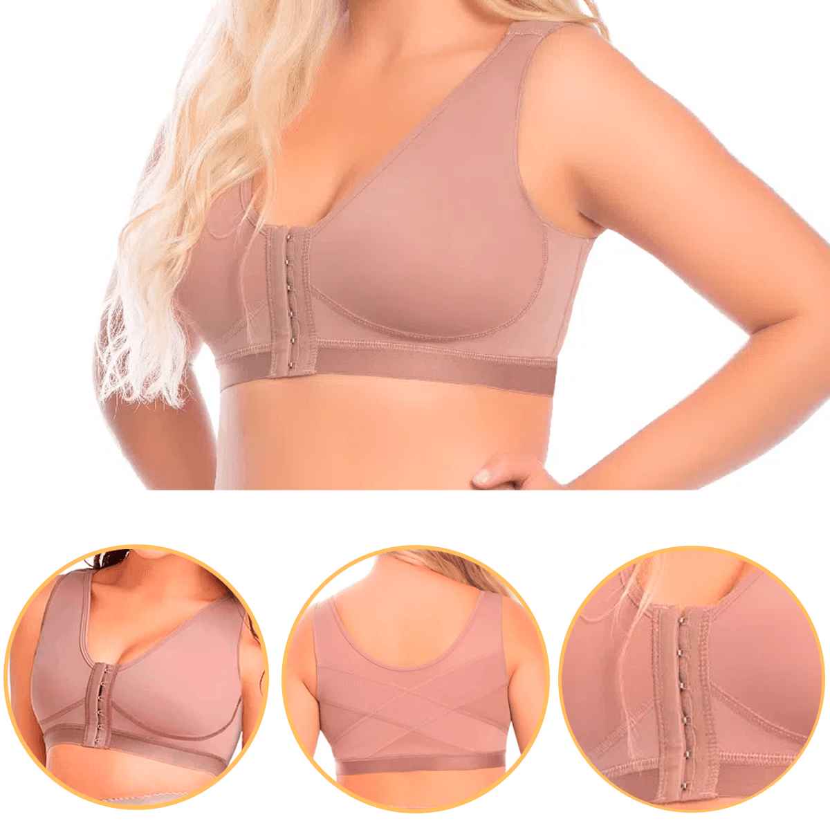 Brasier Postquirúrgico Copa Completa Con Broches, Ropa Interior Femenina, Brassier Postoperatorio Para Mujer