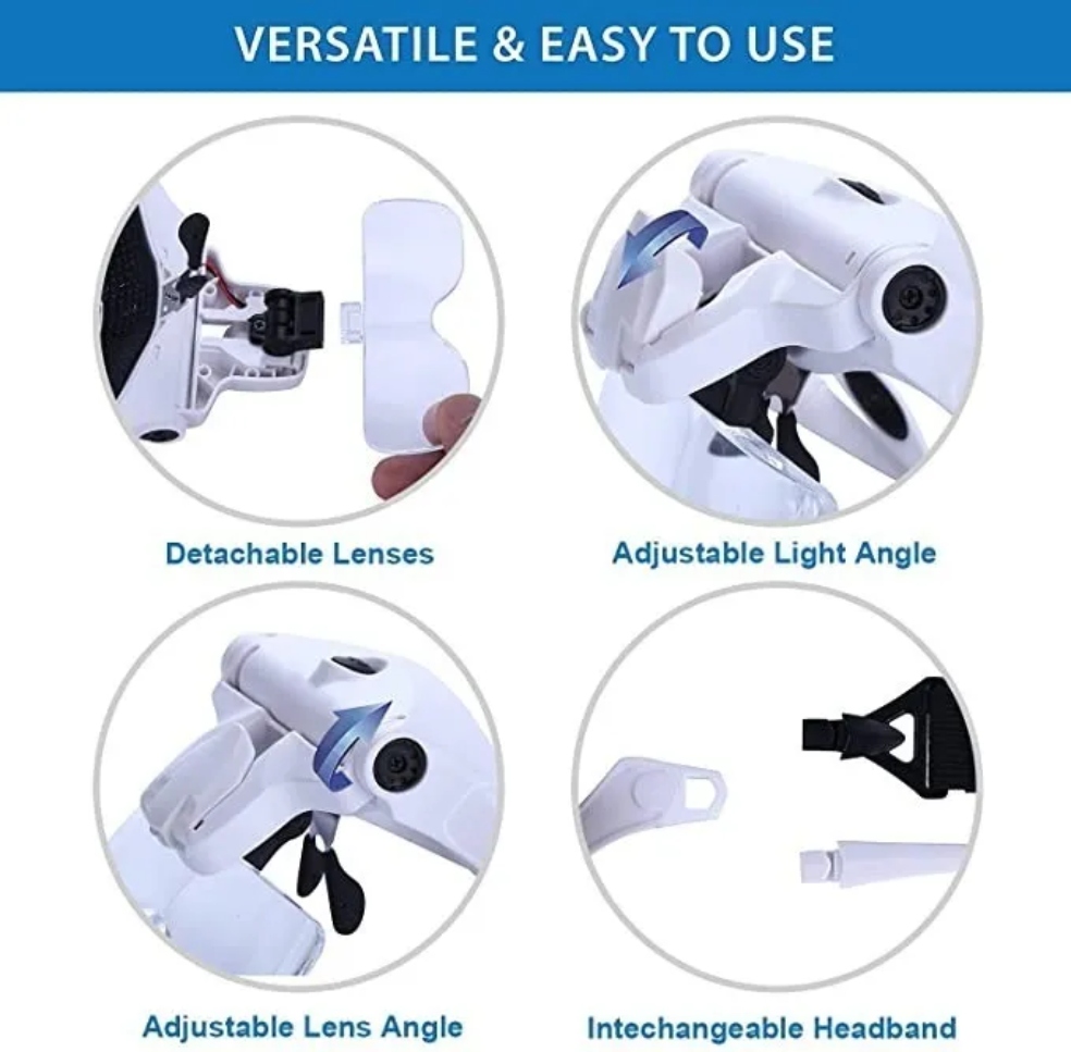 Lentes Lupa Luz Led Para Extensión De Pestañas