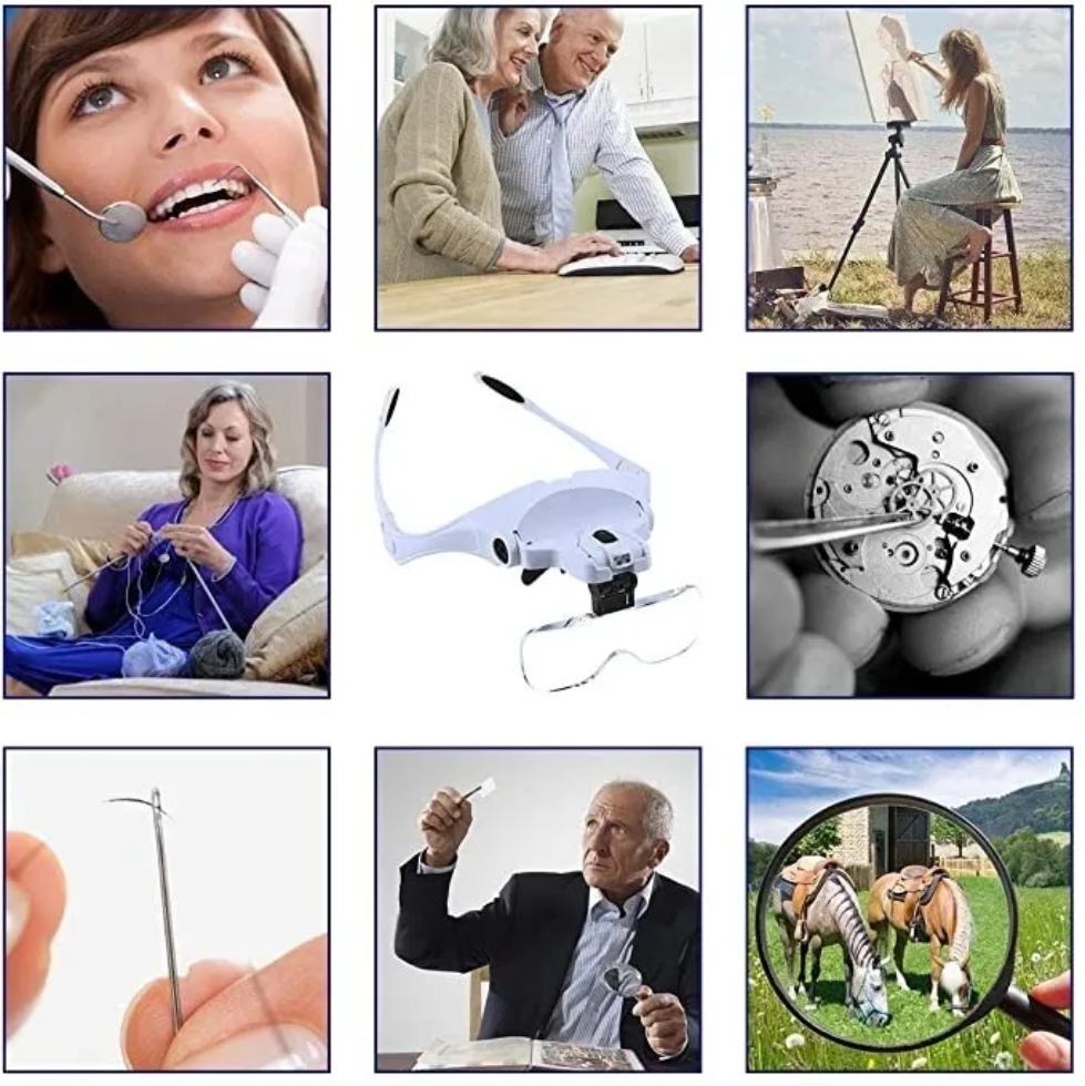 Lentes Lupa Luz Led Para Extensión De Pestañas