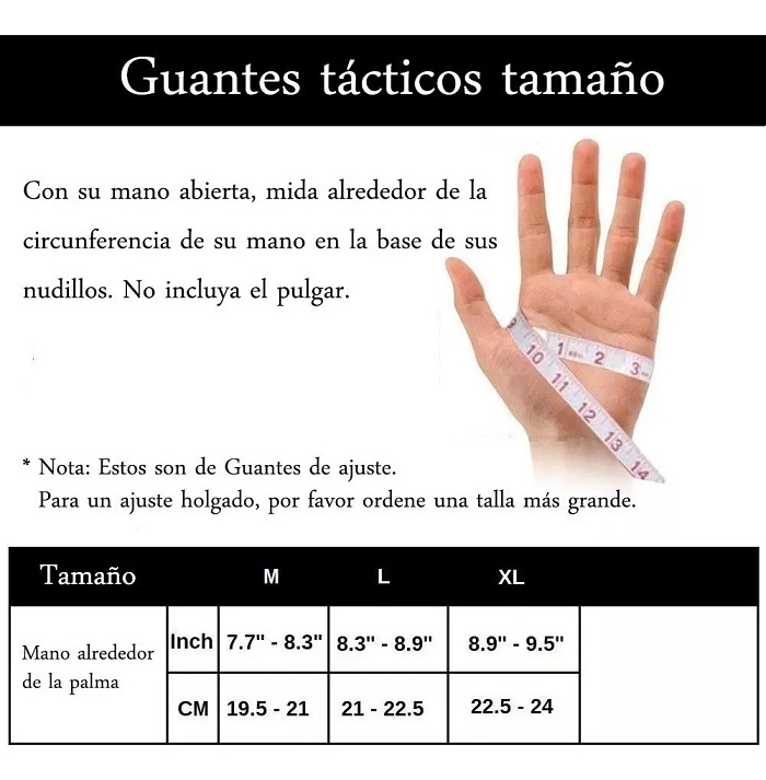 Guantes Tacticos  Para Moto y Deportes Negro Talla XL
