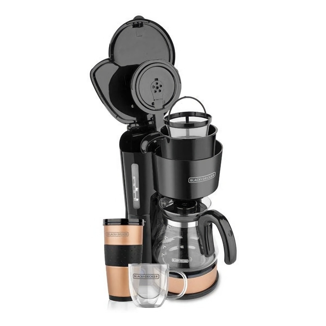 Cafetera Black and Decker 4 en 1 Filtro Permanente con Jarra de Vidrio 