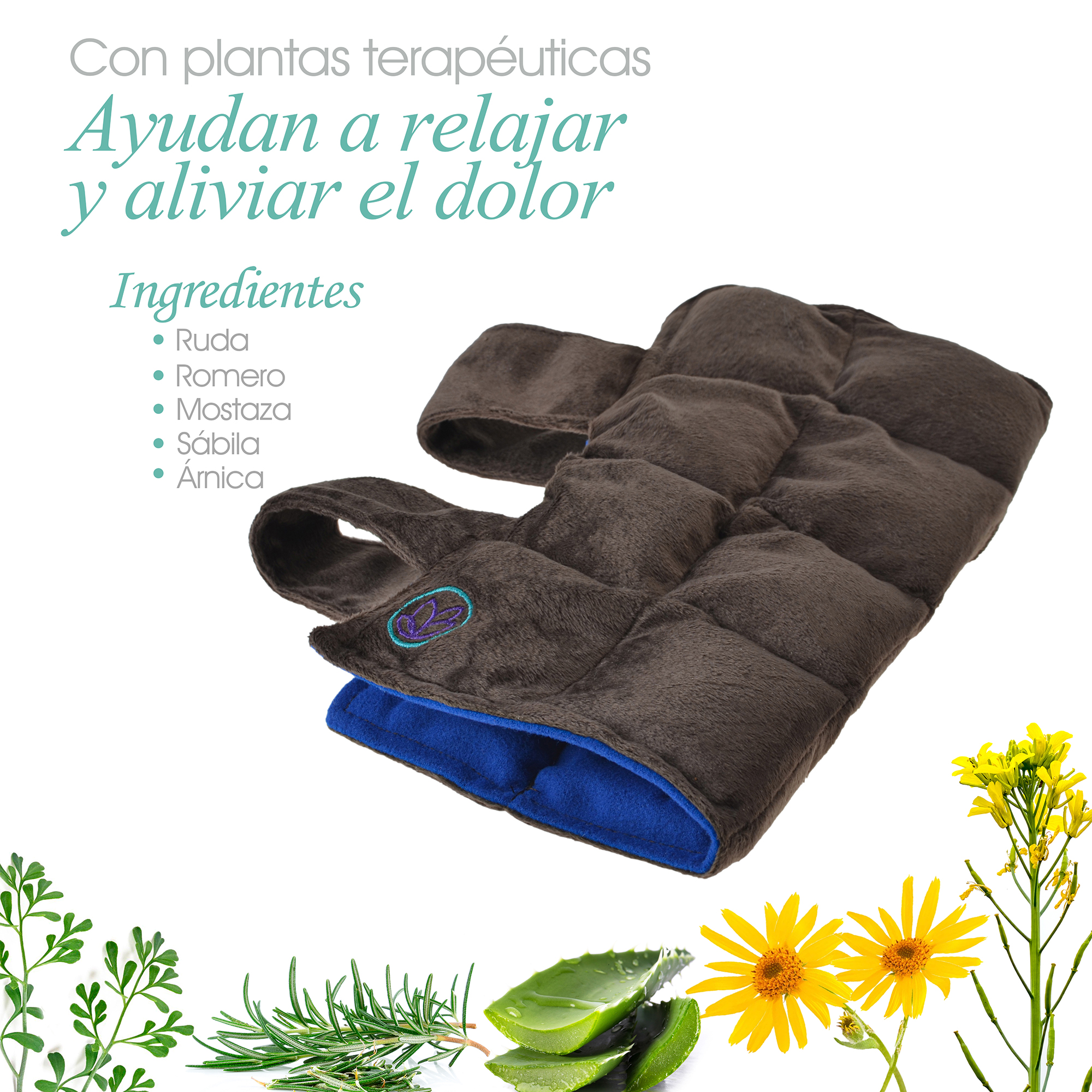 Paquete-Compresa Rodilla. Elaborada con Semillas y Plantas Medicinales -Y Aceite para masaje Descanso Profundo de 30 ml (Compresa + Aceite 30 ml)