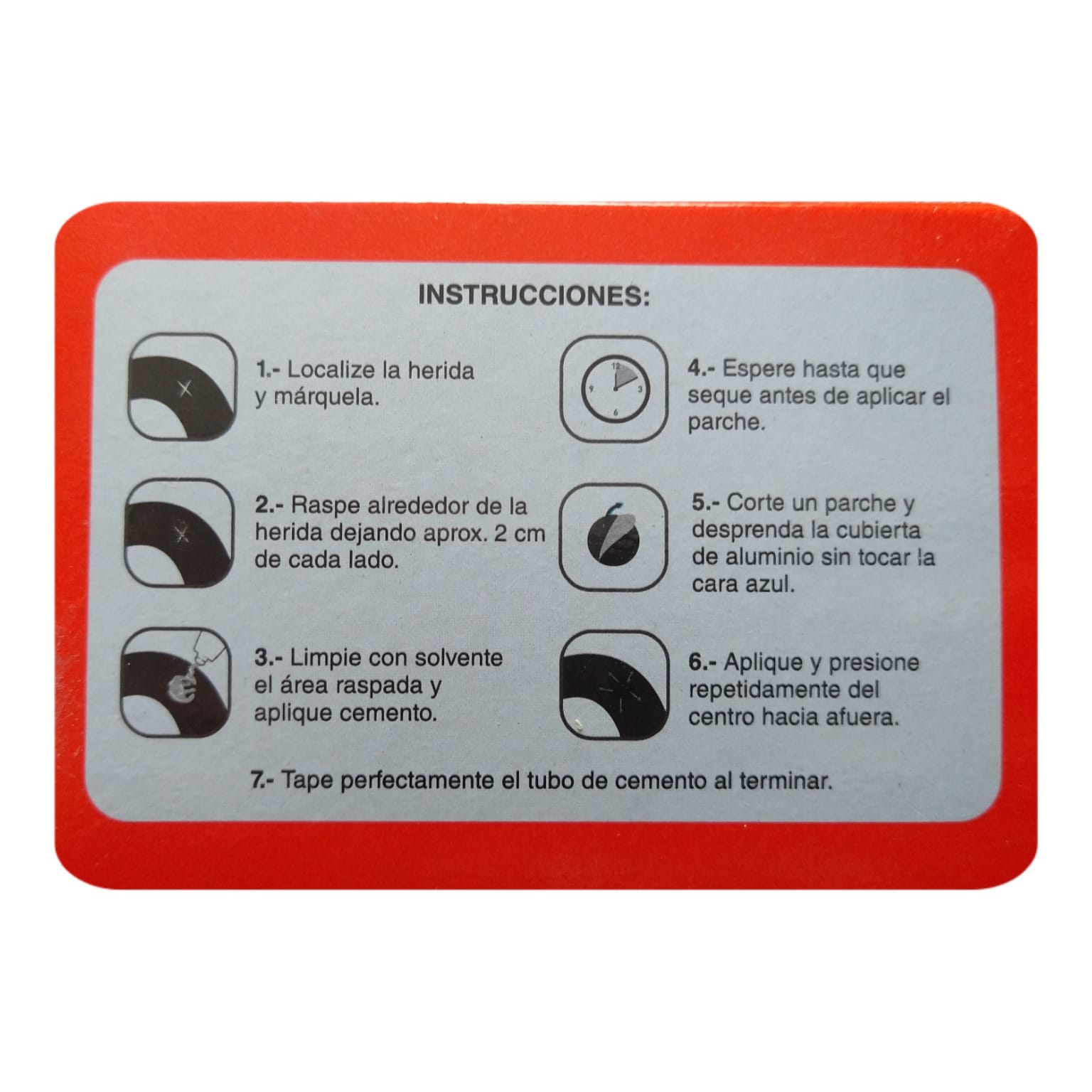 Parches para camara de moto/bici Vermar 24pz + cemento azul