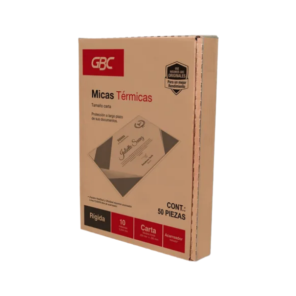 50 Micas Termica Gbc 10 Milesimas Tamaño Carta 