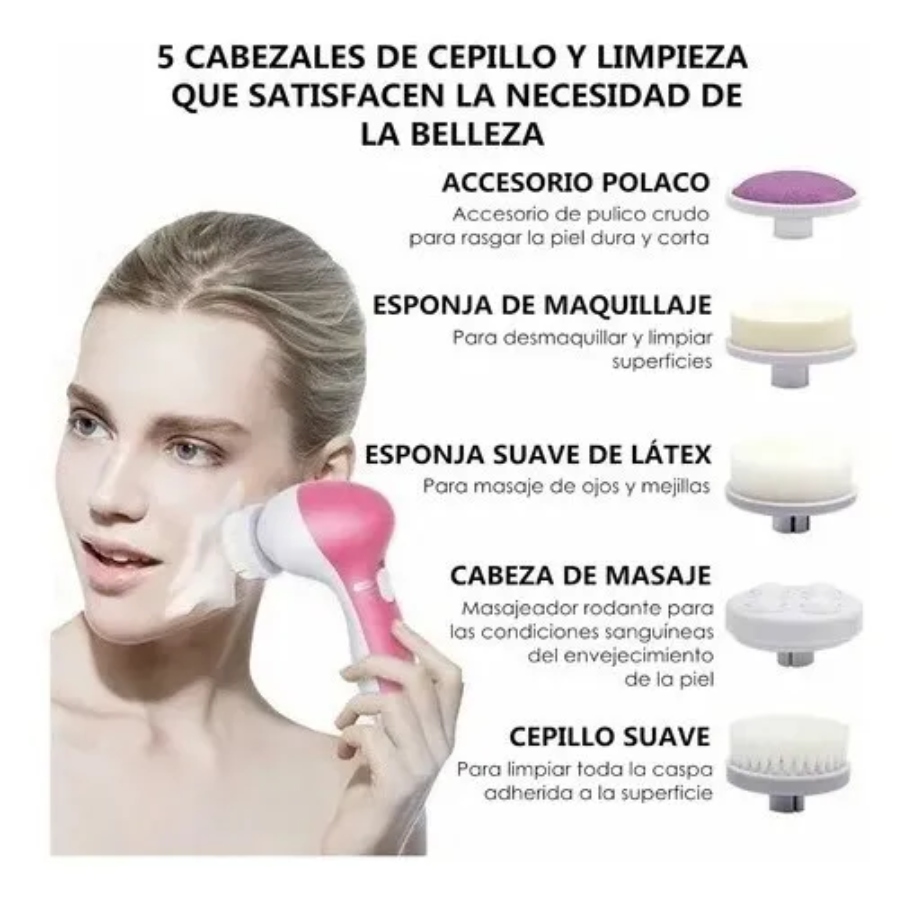 Cepillo Limpiador Facial Exfoliante Rostro Puntos Neg En