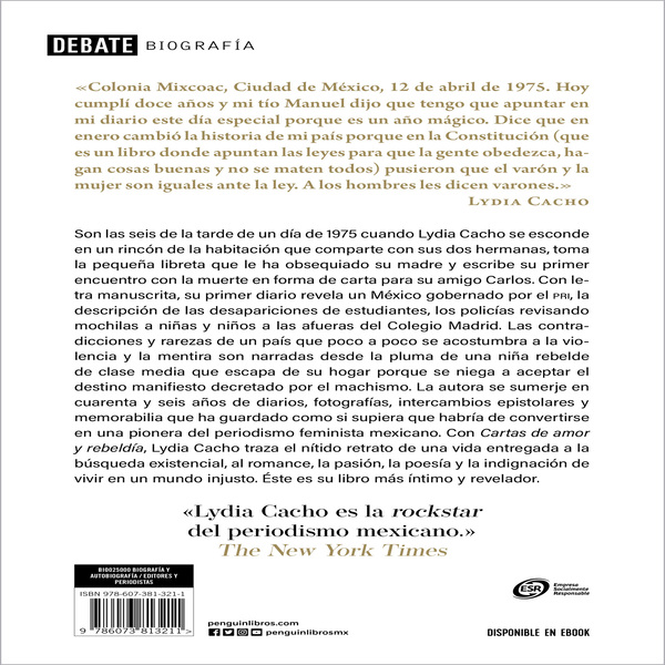 Cartas de amor y rebeldía. CACHO LYDIA.