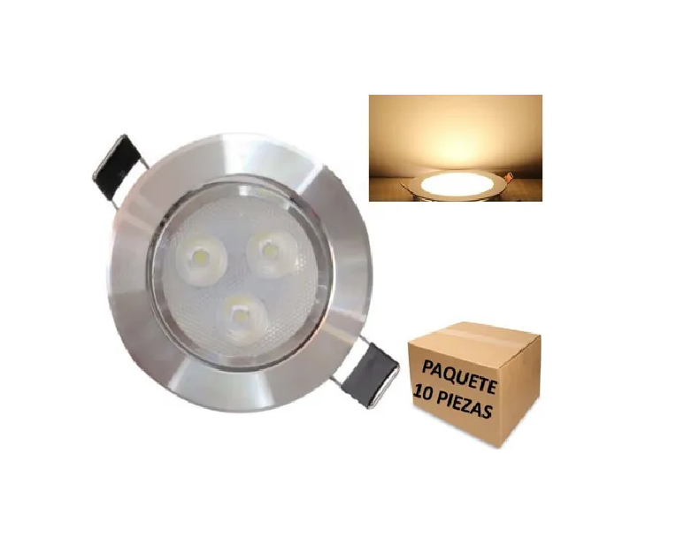Empotrado Plafon Led 3w Spot Luz Blanca O Calida 10 Piezas