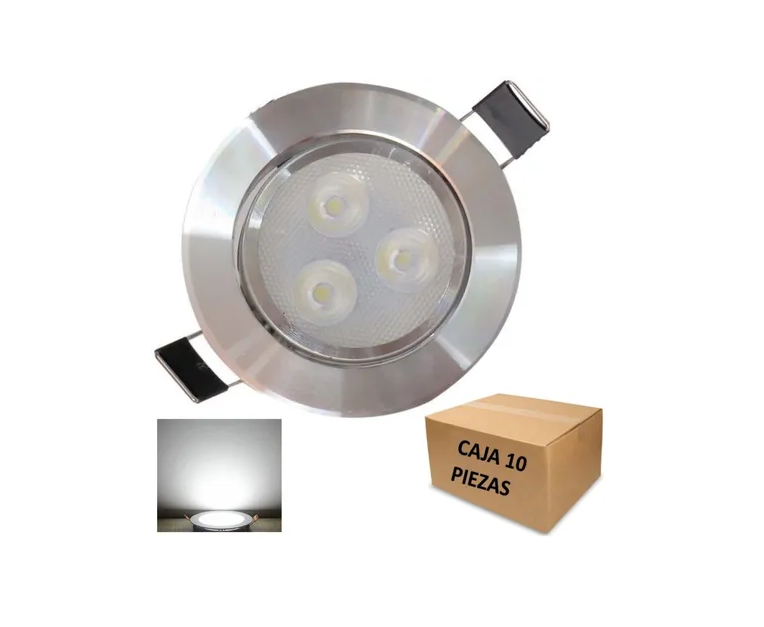 Empotrado Plafon Led 3w Spot Luz Blanca O Calida 10 Piezas