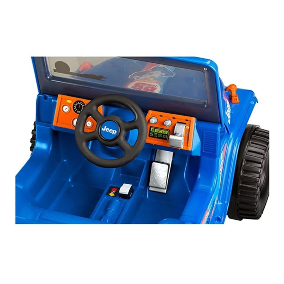 Fisher-Price Power Wheels, Hot Wheels Jeep Wrangler, Vehículo Montable para niños de 18 meses en adelante