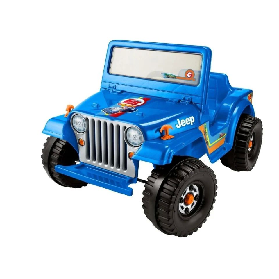 Fisher-Price Power Wheels, Hot Wheels Jeep Wrangler, Vehículo Montable para niños de 18 meses en adelante