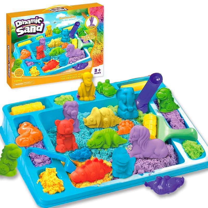 Arena Mágica Moldea Kinetica Sand Niños Castillo Zoo Didactico 1500g.