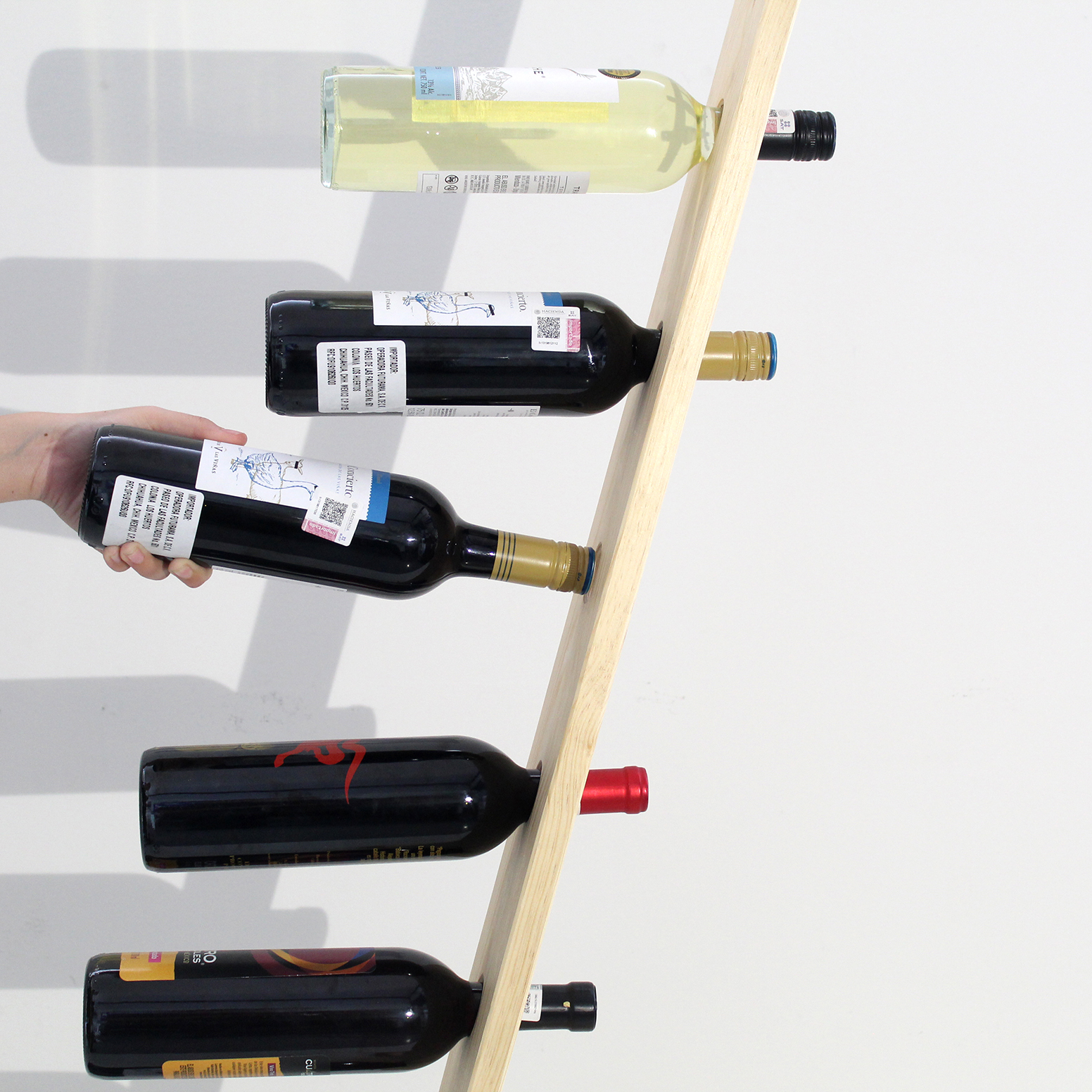 Rack (cava) para 6 botellas de vino, hecha a mano 100% con madera de pino