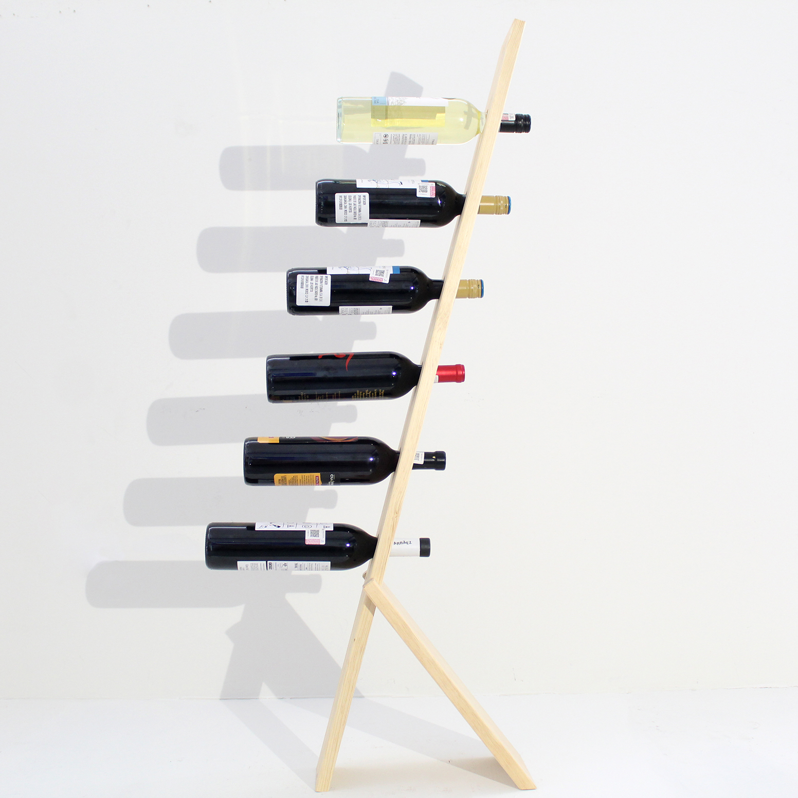 Rack (cava) para 6 botellas de vino, hecha a mano 100% con madera de pino