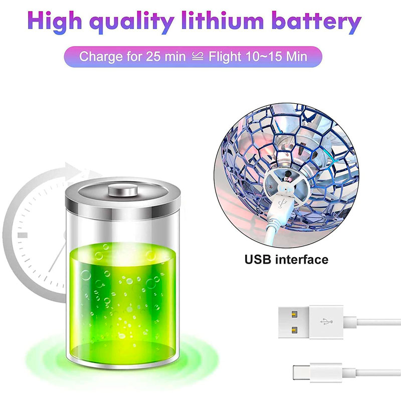 Dron Juguete Ufo Pelota Led Flying Spinner Voladora Niños