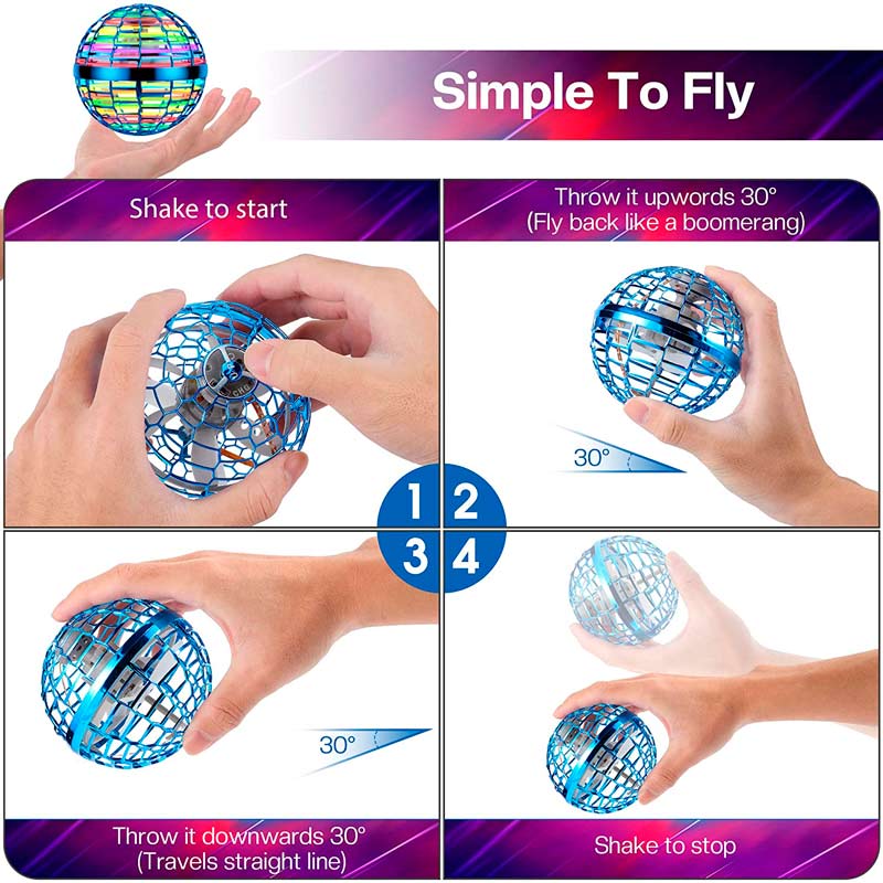 Dron Juguete Ufo Pelota Led Flying Spinner Voladora Niños