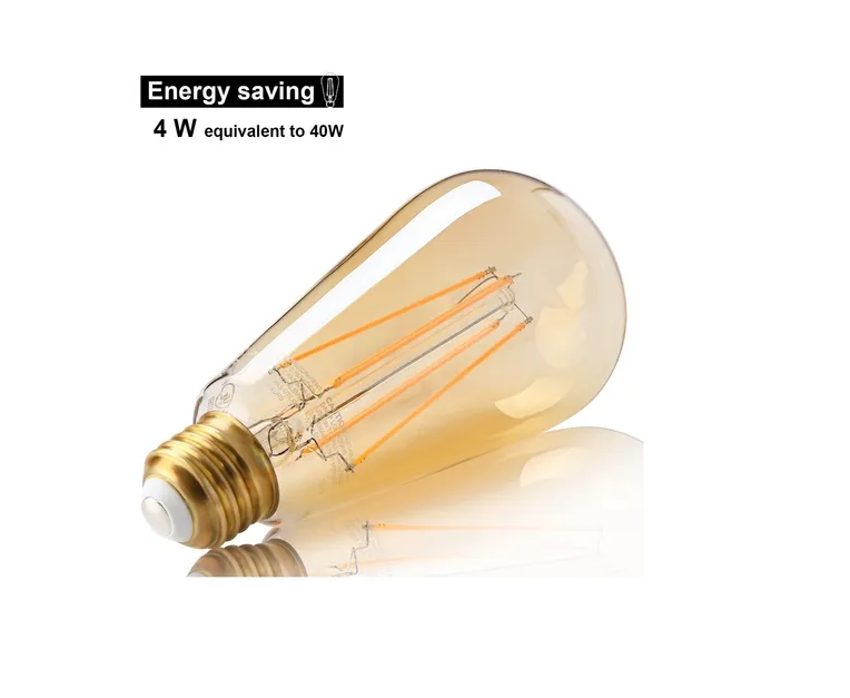 Foco Edison Vintage Bulbo Led 4w St64 Luz Calida 10 Pzas