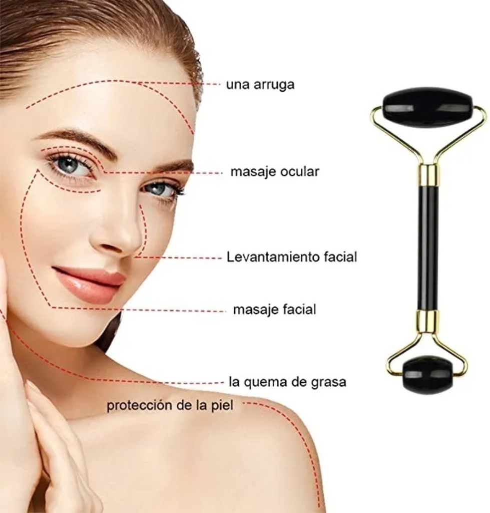 Rodillo De Jade Para Masaje Facial Antiedad Rostro