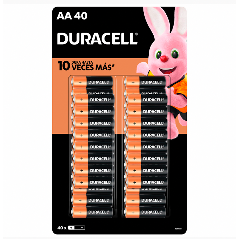 Pila Duracell AA doble A Alcalina pack con 40 piezas