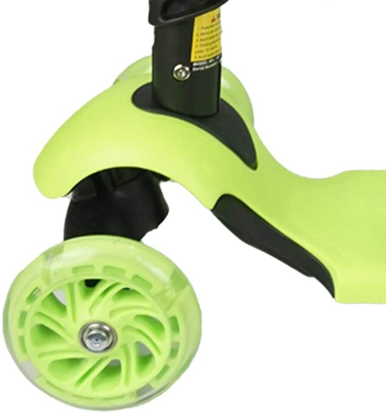 Scooter Catarina Verde Asiento, Bastón Desmontable Luz Led 1-8años