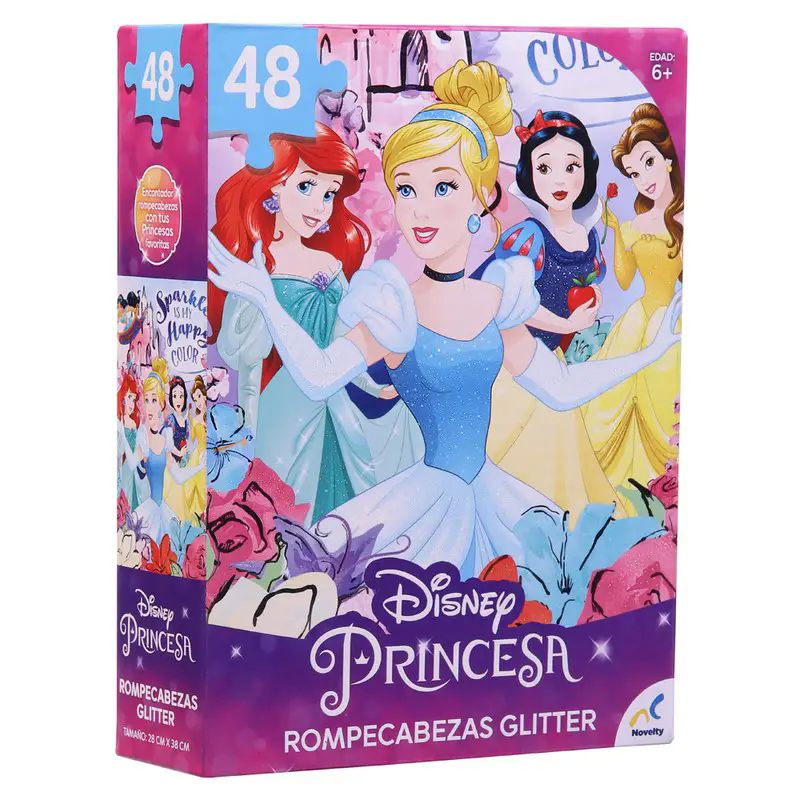 Novelty JCA-3095- Rompecabezas princesas 48 pzas especial glitter