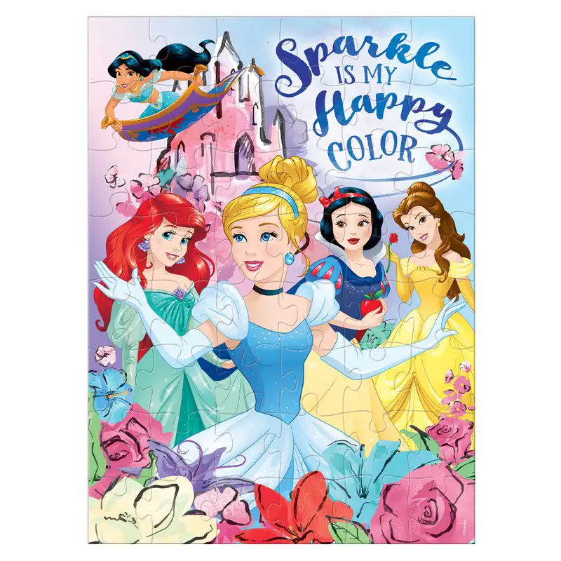Novelty JCA-3095- Rompecabezas princesas 48 pzas especial glitter