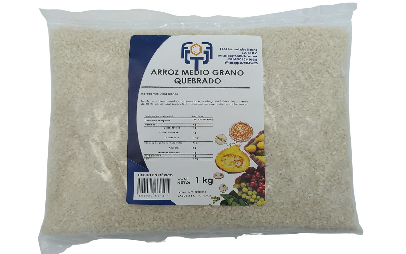  Arroz Medio Grano Quebrado 1 Kg