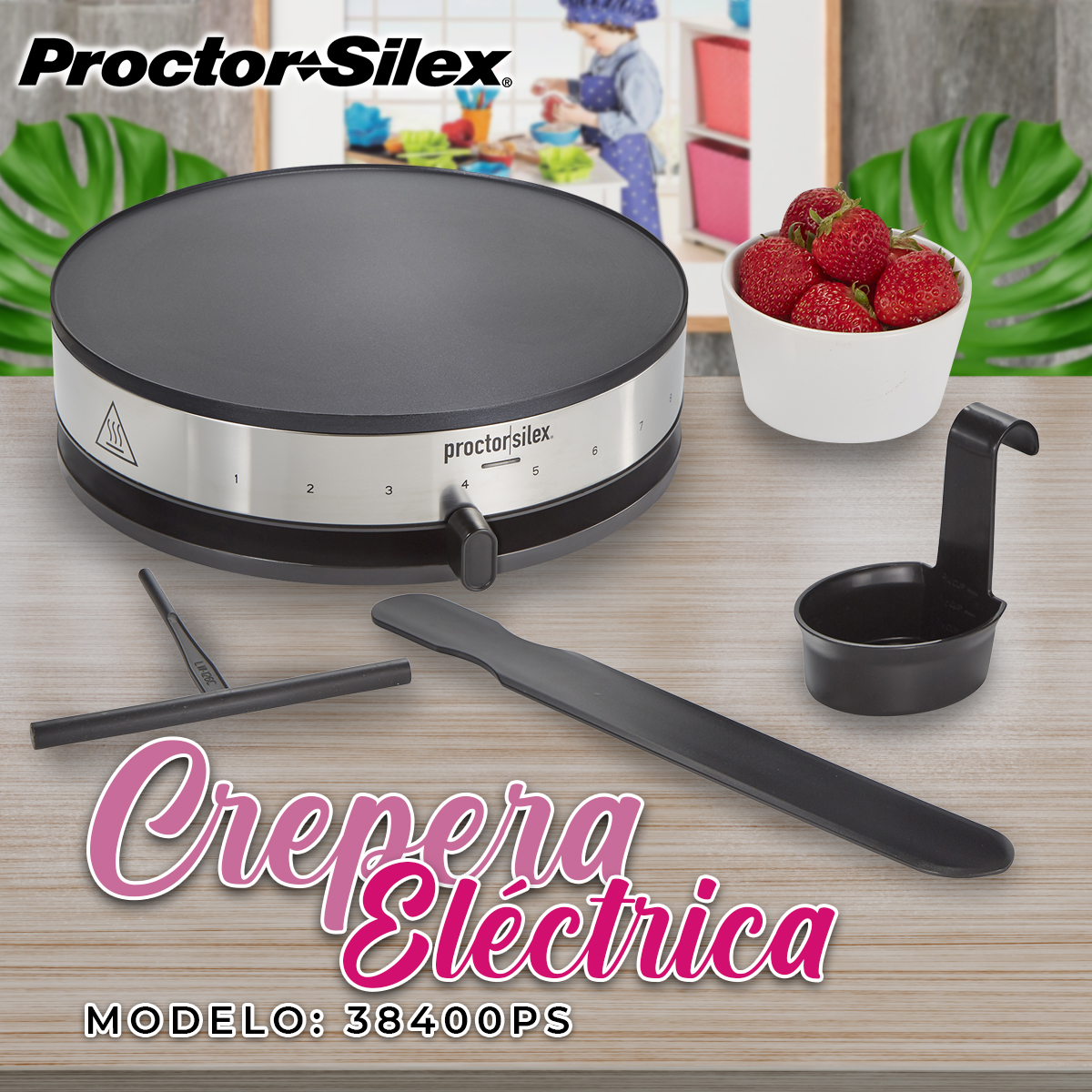 Crepera Electrica Maquina Antiadherente Hamilton Beach 38400