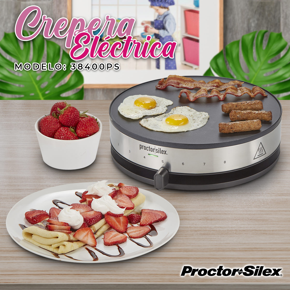 Crepera Electrica Maquina Antiadherente Hamilton Beach 38400