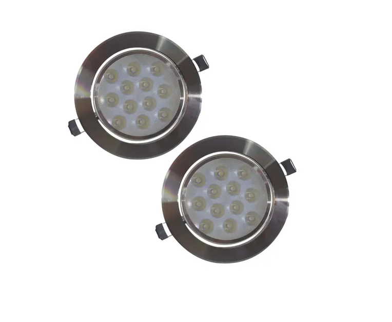 Empotrado Plafon Led 12w Luz Blanca Spot Bote 12 Cm Satinado