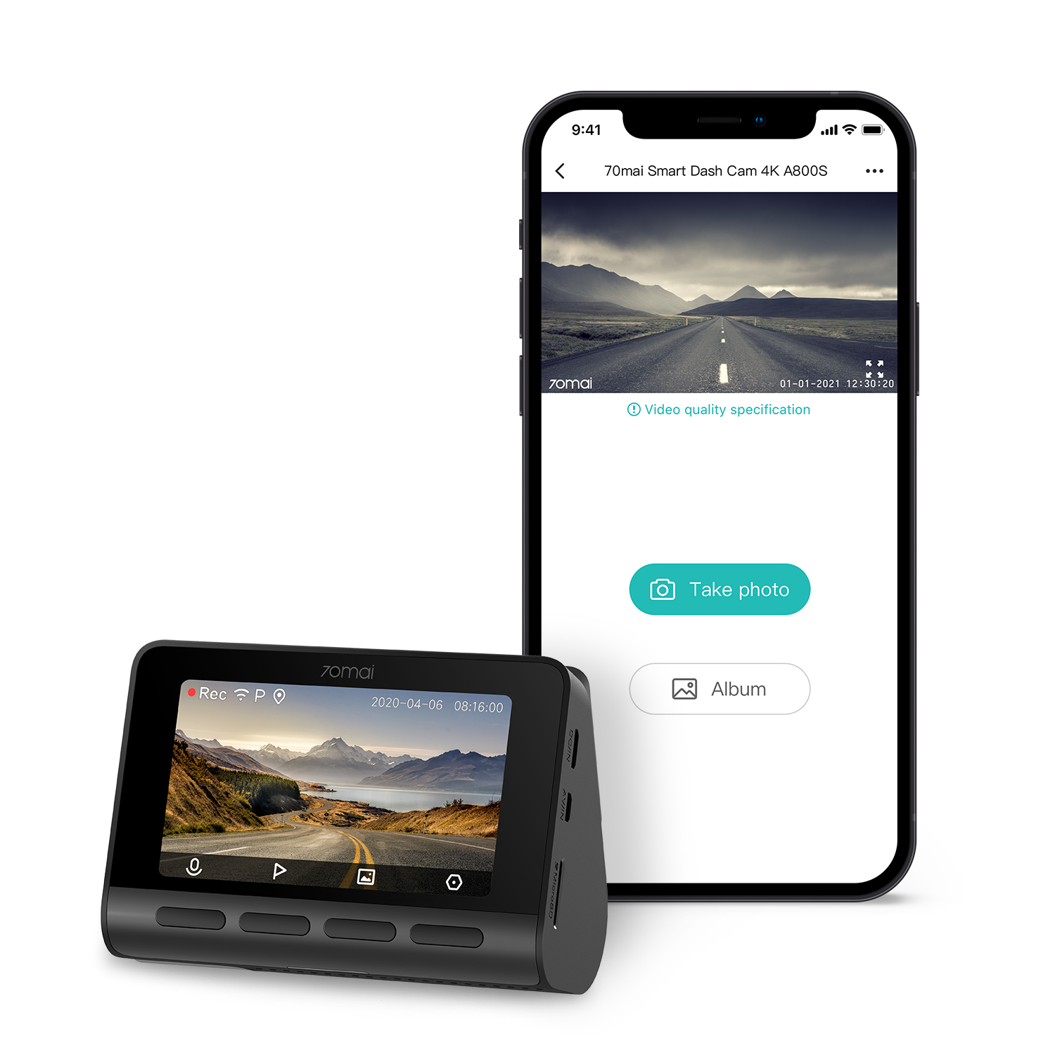 70mai Dash Cam A800s Hd Gps Cam  Y Cámara Trasera