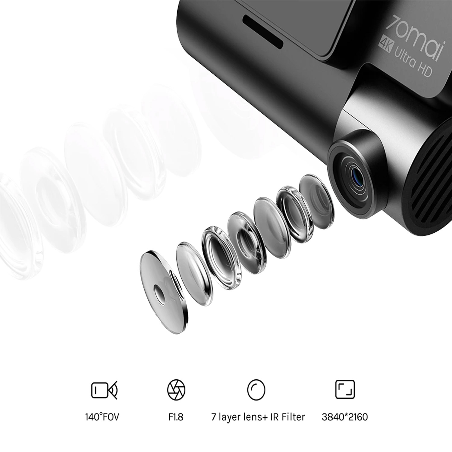 70mai Dash Cam A800s Hd Gps Cam  Y Cámara Trasera