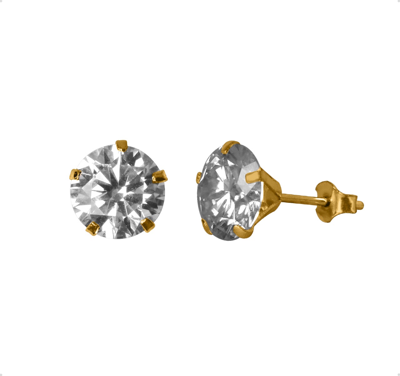 ARETES | BROQUELES ORO SÓLIDO 14K DIAMANTE MOISSANITA 2.0CT