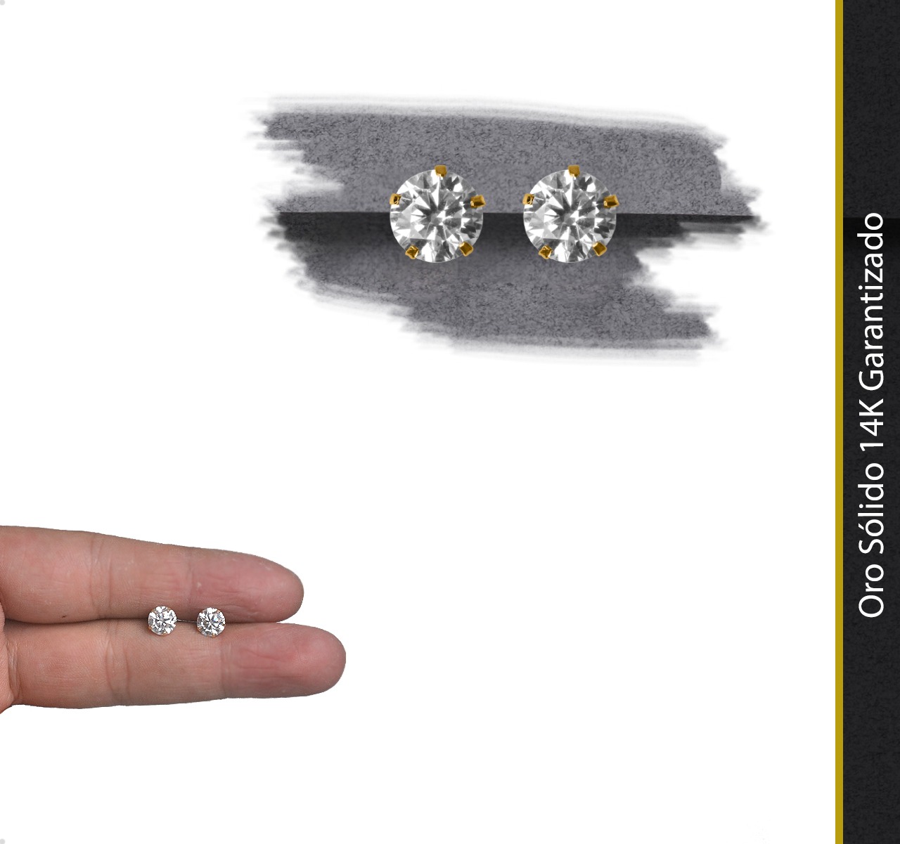 ARETES | BROQUELES ORO SÓLIDO 14K DIAMANTE MOISSANITA 2.0CT