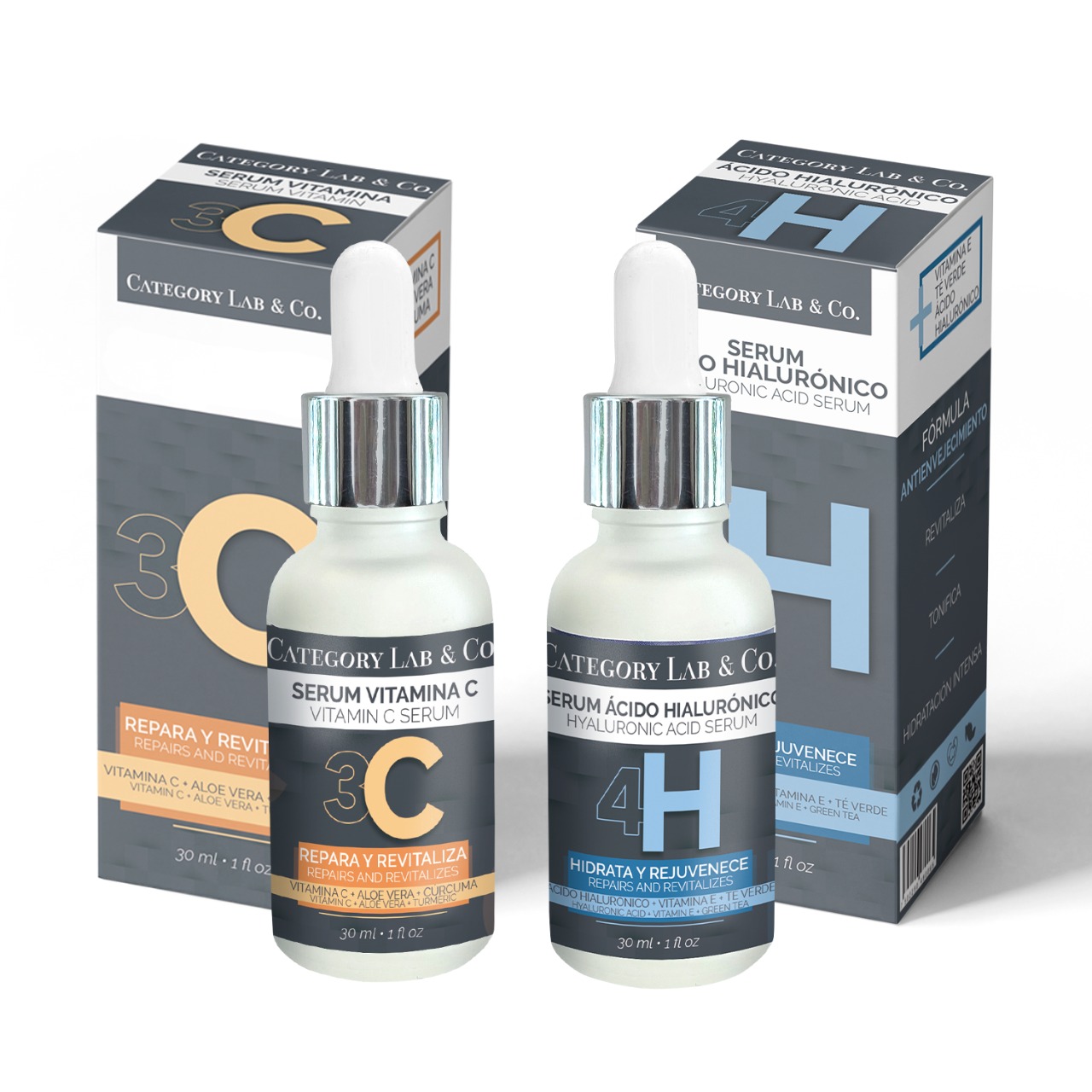 KIT SERUMS VITAMINA C Y SERUM ACIDO HIALURONICO BY CATEGORY LAB & CO