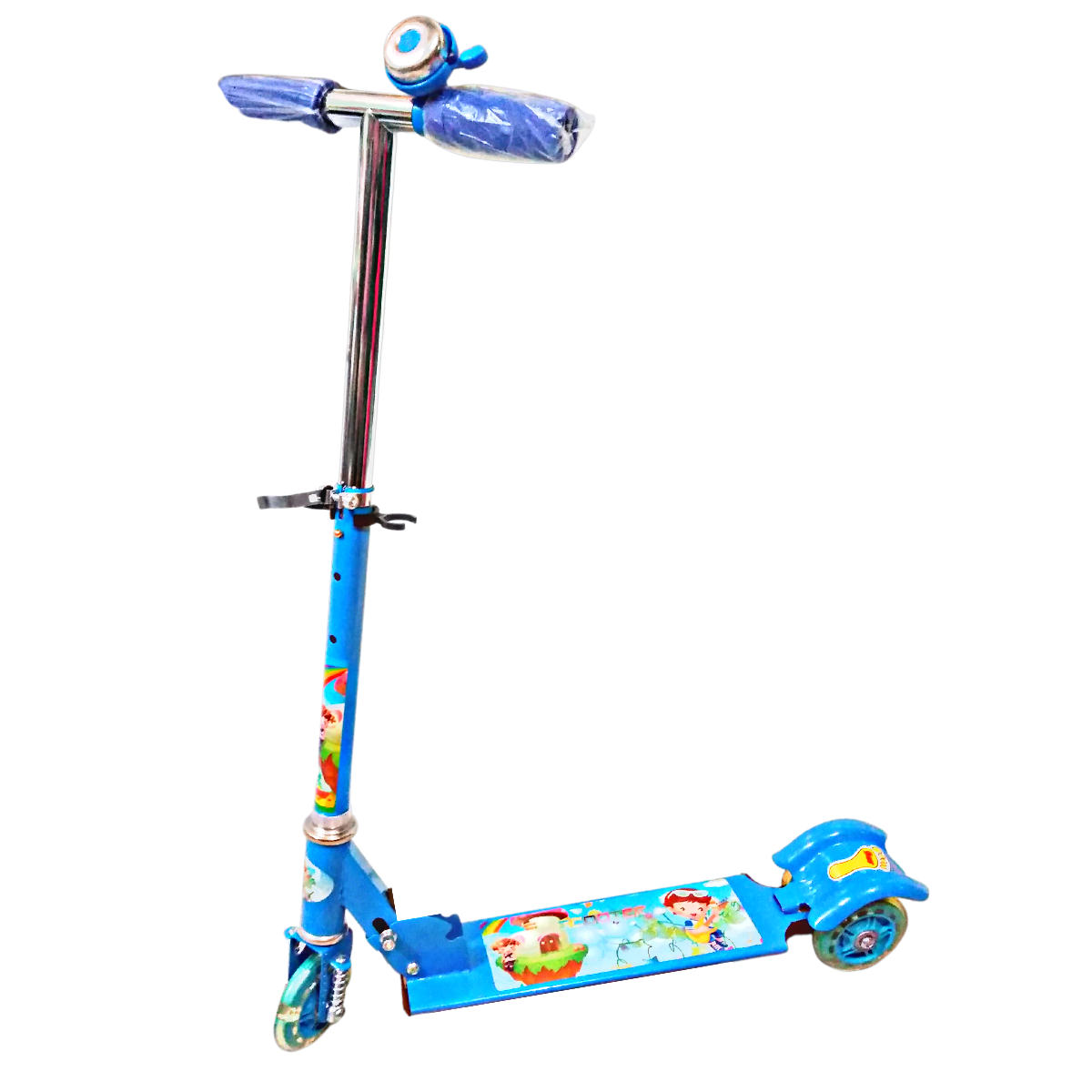 Scooter Patín Del Diablo Plegable Azul De 3 Ruedas