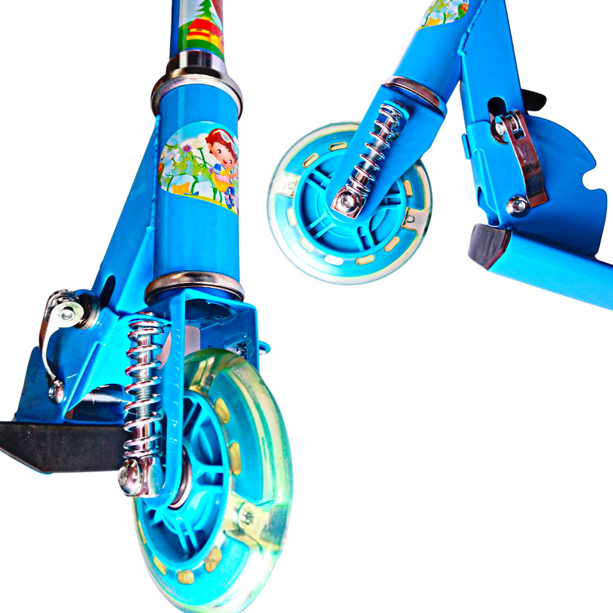 Scooter Patín Del Diablo Plegable Azul De 3 Ruedas