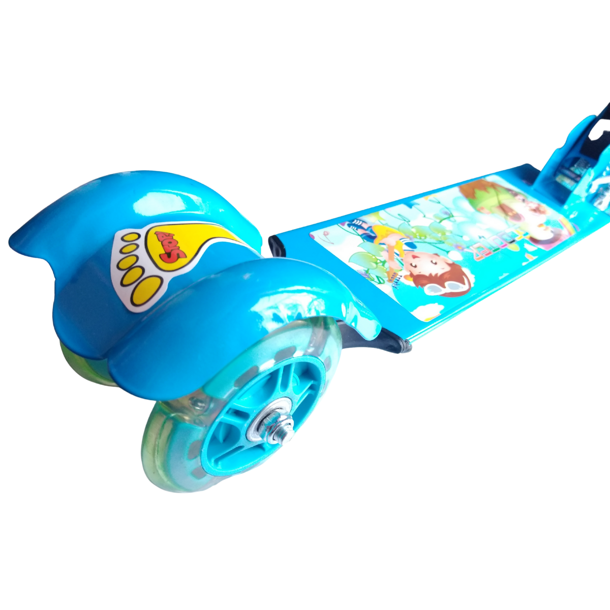 Scooter Patín Del Diablo Plegable Azul De 3 Ruedas