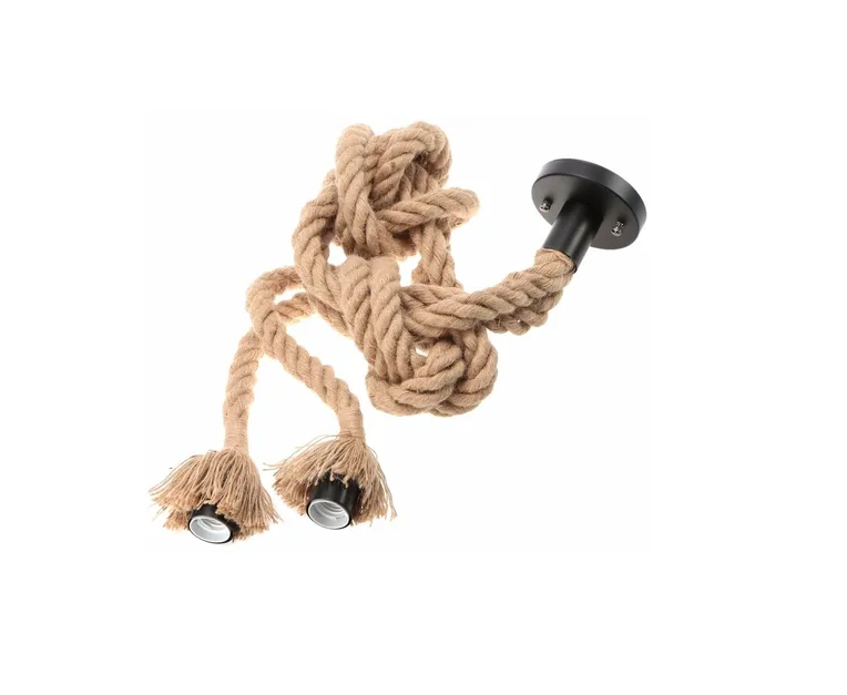 Lampara Vintage Industrial Dos Cuerda Con 2 Focos Edison 40w