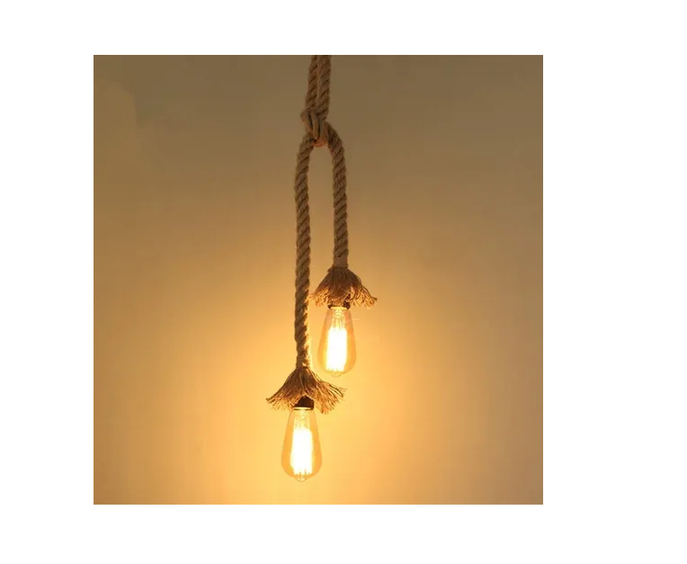Lampara Vintage Industrial Dos Cuerda Con 2 Focos Edison 40w