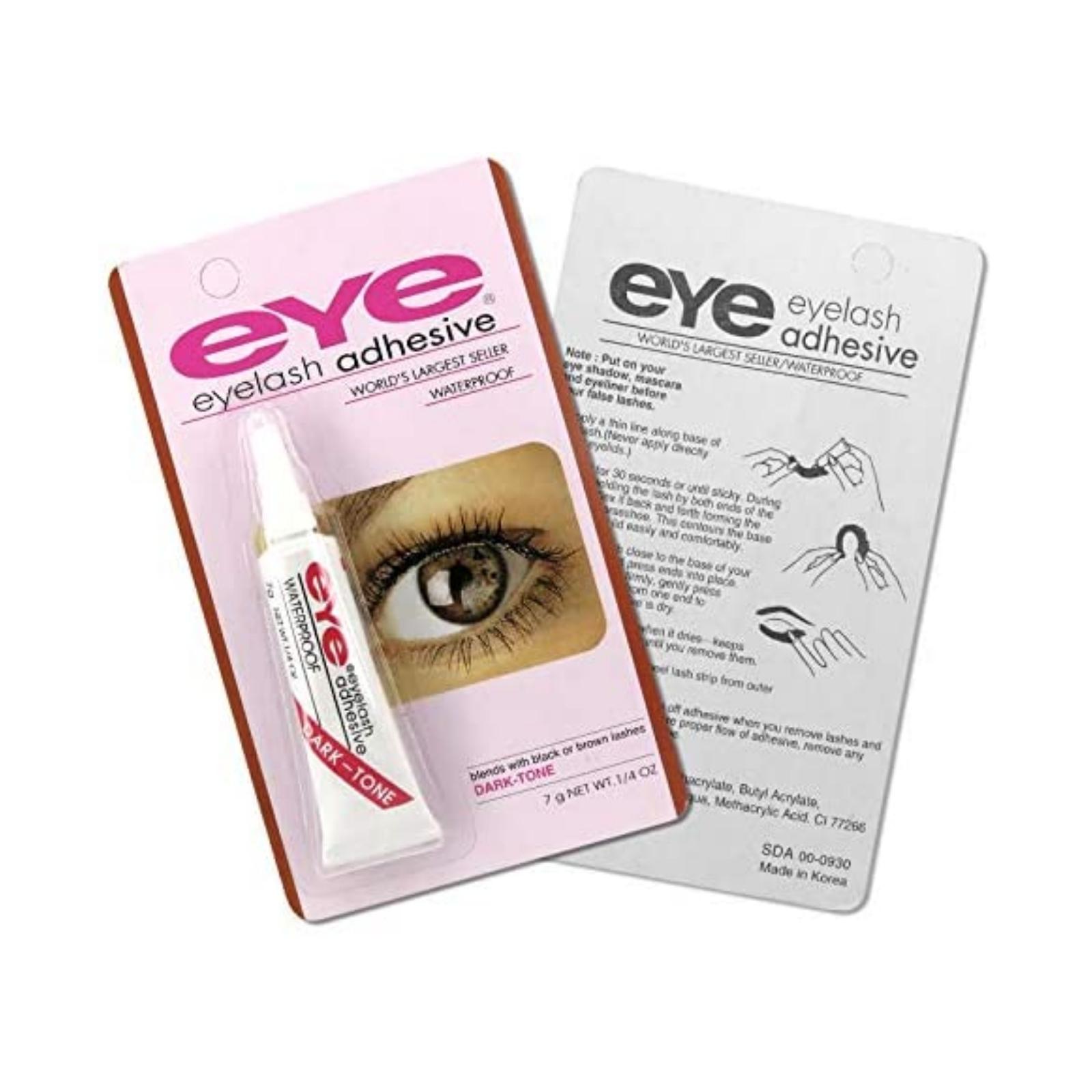 12 Pegamentos Para Pestañas EYE Caja c/12 pzs. Individuales 7 grs. Color Negro Waterproof