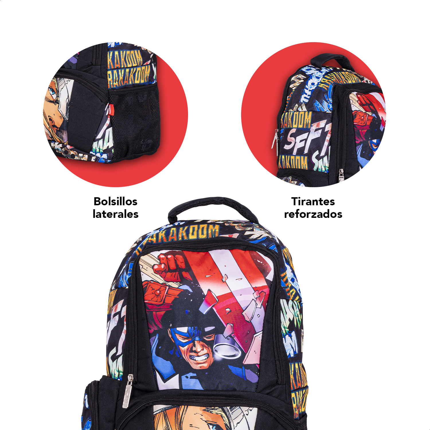 Mochila Escolar Porta Laptop Edición Marvel Comics Avengers