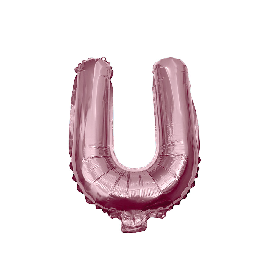 Globos de letra u  de papel de aluminio de 14 pulgadas oro plata rose gold azul rey fuchsia 